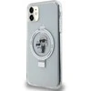Apple iPhone 11 / XR Karl Lagerfeld dėklas Ring Stand Karl&amp;Choupettte MagSafe (Klhmn61hmrskch) baltos spalvos