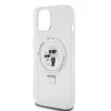Karl Lagerfeld Ringstand Karl and Choupette MagSafe dėklas telefonui Apple iPhone 15 baltos spalvos