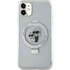 Apple iPhone 11 / XR Karl Lagerfeld dėklas Ring Stand Karl&amp;Choupettte MagSafe (Klhmn61hmrskch) baltos spalvos