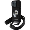 Karl Lagerfeld Saffiano Crossbody Strap Karl and Choupette Apple iPhone 16 Pro Max dėklas telefonui juodos spalvos