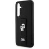 Samsung Galaxy S23 FE Karl Lagerfeld Dėklas Gripstand Saffiano Karl&Choupette Pins (KLHCS23FEGSAKCPK) juodos spalvos