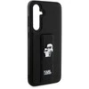 Samsung Galaxy S23 FE Karl Lagerfeld Dėklas Gripstand Saffiano Karl&Choupette Pins (KLHCS23FEGSAKCPK) juodos spalvos