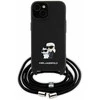 Karl Lagerfeld KLHCP15SSAKCPSK Apple iPhone 15/ 14 / 13 6.1″ kietas dėklas juodos spalvos Crossbody Saffiano Meta