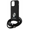 Karl Lagerfeld KLHCP15XSAKCPSK Apple iPhone 15 Pro Max 6.7″ kietas dėklas juodos spalvos Crossbody Saffiano Metal