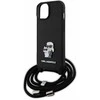 Karl Lagerfeld KLHCP15SSAKCPSK Apple iPhone 15/ 14 / 13 6.1″ kietas dėklas juodos spalvos Crossbody Saffiano Meta