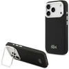 Lacoste Iconic Petit Pique Camera Stand MagSafe dėklas skirtas Apple iPhone 17 Pro juodos spalvos