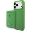Lacoste Iconic Petit Pique MagSafe dėklas + Wallet skirtas Apple iPhone 17 Pro Max žalios spalvos