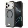 Lacoste IML Shockproof Petit Pique Gold Logo MagSafe dėklas skirtas iPhone 18 Pro Max juodos spalvos