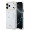 Lacoste IML Shockproof Petit Pique Gold Logo MagSafe dėklas skirtas iPhone 18 Pro Max skaidrus