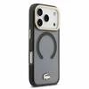 Lacoste IML Shockproof Petit Pique Gold Logo MagSafe dėklas skirtas iPhone 18 Pro juodos spalvos