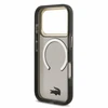 Lacoste IML Shockproof Petit Pique Gold Logo MagSafe dėklas skirtas iPhone 18 Pro juodos spalvos
