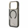 Lacoste IML Shockproof Petit Pique Gold Logo MagSafe dėklas skirtas iPhone 18 Pro juodos spalvos