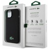 Lacoste Liquid Silicone Microfiber Croc Logo MagSafe dėklas skirtas Apple iPhone 15 juodos spalvos