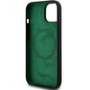 Lacoste Liquid Silicone Microfiber Croc Logo MagSafe dėklas skirtas Apple iPhone 15 juodos spalvos