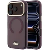 Lacoste PC/TPU matinis dėklas su auksiniu logotipu ir MagSafe funkcija, skirtas iPhone 18 Pro, bordo spalvos