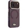 Lacoste PC/TPU matinis dėklas su auksiniu logotipu ir MagSafe funkcija, skirtas iPhone 18 Pro Max, bordo spalvos