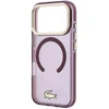Lacoste PC/TPU matinis dėklas su auksiniu logotipu ir MagSafe funkcija, skirtas iPhone 18 Pro Max, bordo spalvos
