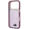 Lacoste PC/TPU matinis dėklas su auksiniu logotipu ir MagSafe funkcija, skirtas iPhone 18 Pro Max, bordo spalvos