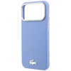Lacoste PU odos Champs Elysees auksinio logotipo MagSafe dėklas, skirtas iPhone 18 Pro Max, mėlynas