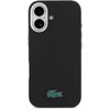 Lacoste PVC Iconic Petit Pique Metal Logo MagSafe dėklas skirtas Apple iPhone 16 juodos spalvos