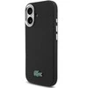 Lacoste PVC Iconic Petit Pique Metal Logo MagSafe dėklas skirtas Apple iPhone 16 juodos spalvos