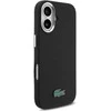 Lacoste PVC Iconic Petit Pique Metal Logo MagSafe dėklas skirtas Apple iPhone 16 juodos spalvos