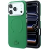 Lacoste PVC Petit Pique pusiau uždengiamas reljefinis MagSafe dėklas, skirtas iPhone 18 Pro, Estragon spalvos