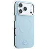 Lacoste PVC Petit Pique pusiau uždengiamas reljefinis MagSafe dėklas, skirtas iPhone 18 Pro, mėlynas