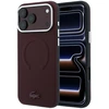 Lacoste PVC Petit Pique pusiau uždengiamas reljefinis MagSafe dėklas, skirtas iPhone 18 Pro, bordo spalvos