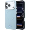 Lacoste PVC Petit Pique pusiau uždengiamas reljefinis MagSafe dėklas, skirtas iPhone 18 Pro, mėlynas