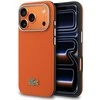 Lacoste PVC Petit Pique Semi Wrap MagSafe dėklas skirtas Apple iPhone 17 Pro oranžinės spalvos