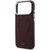 Lacoste PVC Petit Pique pusiau uždengiamas reljefinis MagSafe dėklas, skirtas iPhone 18 Pro Max, bordo spalvos