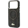 Lacoste PVC pusiau uždengiantis dėklas su žiediniu stovu ir MagSafe funkcija, skirtas iPhone 18 Pro Max, šviesiai auksinės spalvos
