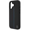 Mercedes MB dėklas telefonui mėlynos spalvos Line Leather MagSafe Apple iPhone 16 Case - dėklas telefonui juodos spalvos