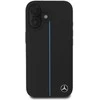 Mercedes MB dėklas telefonui mėlynos spalvos Line Leather MagSafe Apple iPhone 16 Case - dėklas telefonui juodos spalvos