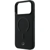 Mercedes PU odos 3D MagSafe dėklas skirtas iPhone 17 Pro Max juodos spalvos