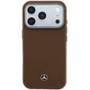 Mercedes PU Leather Semi Wrap MagSafe dėklas skirtas Apple iPhone 17 Pro Camel