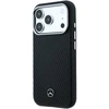 Mercedes PU Leather Semi Wrap MagSafe dėklas skirtas Apple iPhone 17 Pro juodos spalvos