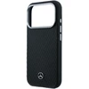 Mercedes PU Leather Semi Wrap MagSafe dėklas skirtas Apple iPhone 17 Pro juodos spalvos