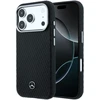 Mercedes PU Leather Semi Wrap MagSafe dėklas skirtas Apple iPhone 17 Pro juodos spalvos