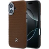 Mercedes PU Leather Wood Semi Wrap MagSafe dėklas skirtas Apple iPhone 17 Camel
