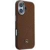 Mercedes PU Leather Wood Semi Wrap MagSafe dėklas skirtas Apple iPhone 17 Camel