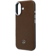 Mercedes PU Leather Wood Semi Wrap MagSafe dėklas skirtas Apple iPhone 17 Camel