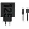 Motorola TurboPower kelioninis įkroviklis USB-C 125W su USB-C/USB-C kabeliu juodos spalvos