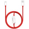 OnePlus SUPERVOOC 2in1 įkrovimo ir duomenų perdavimo kabelis 8A 1,2m raudonas