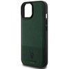 U.S. Polo PU odos tinklinio rašto dvigubas arklio dėklas, skirtas iPhone 15 Žalias