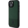 U.S. Polo PU odos tinklinio rašto dvigubas arklio dėklas, skirtas iPhone 15 Žalias