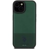 U.S. Polo PU odos tinklinio rašto dvigubas arklio dėklas, skirtas iPhone 15 Žalias