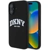 DKNY Liquid Silicone Arch Logo MagSafe Apple iPhone 16 Plus dėklas telefonui juodos spalvos