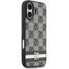 DKNY PU Leather Checkered Pattern and Stripe dėklas skirtas Apple iPhone 17 juodos spalvos